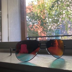 RayBan reflective aviator sunglasses
